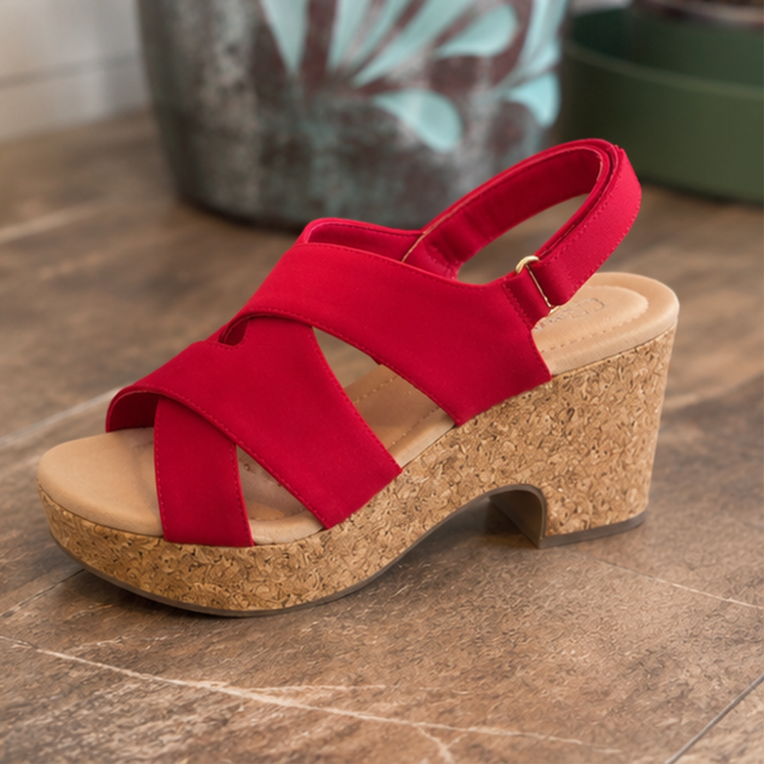 Sandalias de Cuña con Tiras Cruzadas y Plataforma®