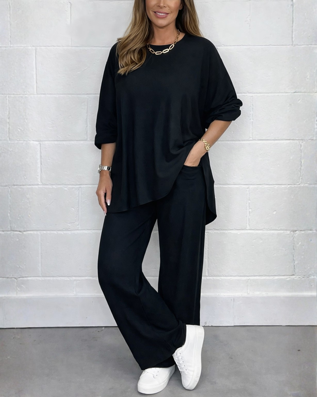 Conjunto Casual Tokio con Blusa y Pantalón Ancho