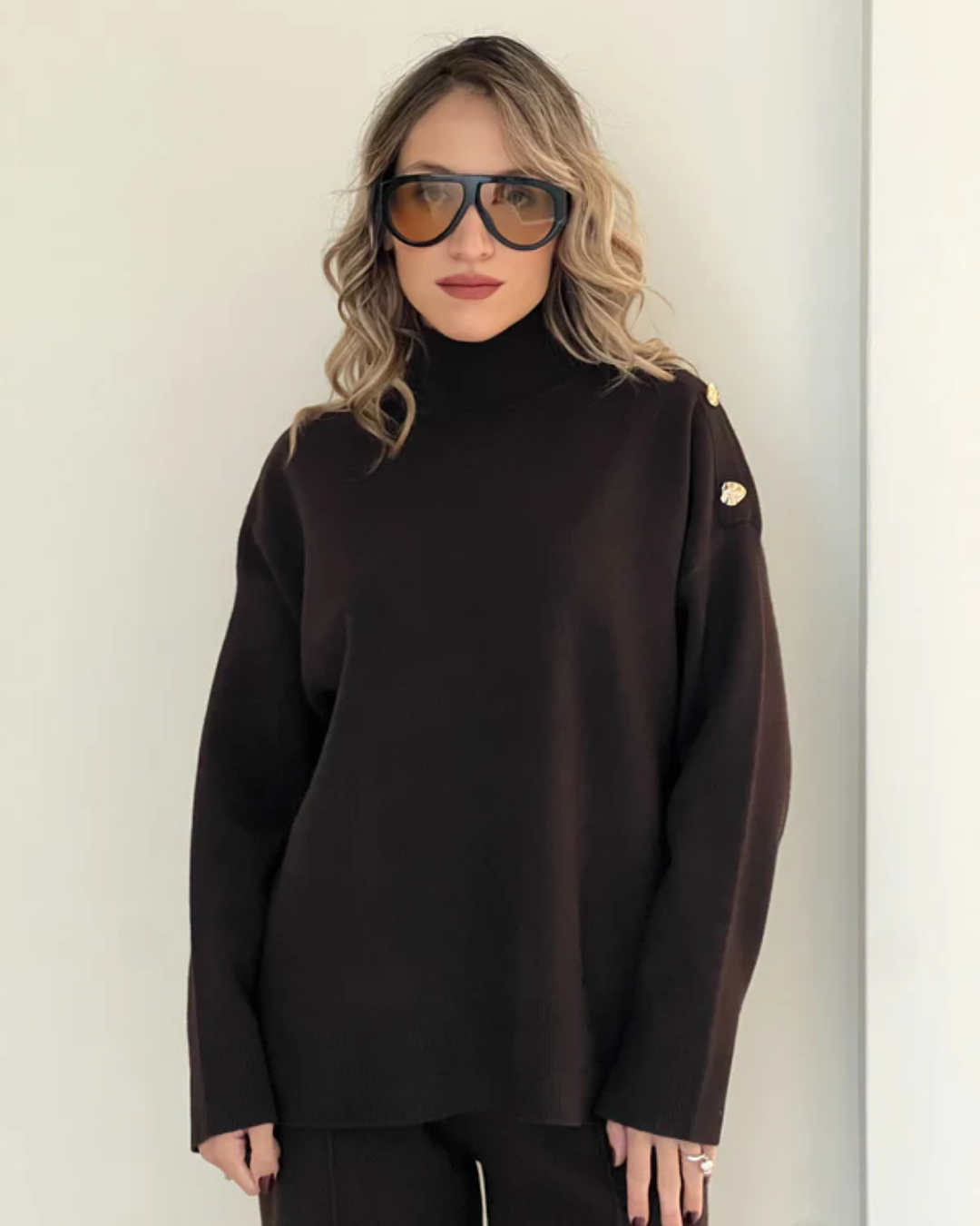 Conjunto de punto sofisticado para mujer