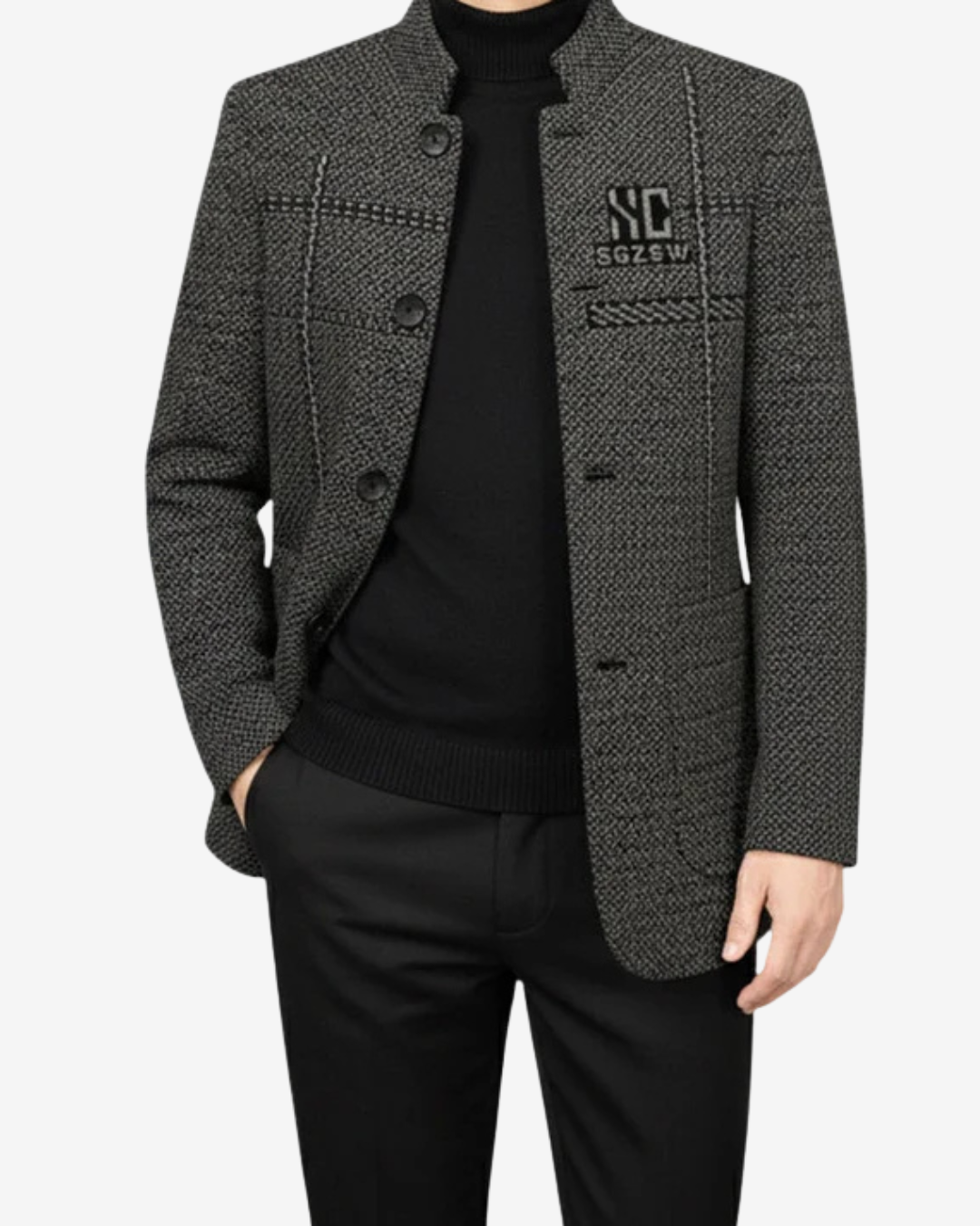 Chaqueta Térmica de Punto para Hombre con Cuello Subido®