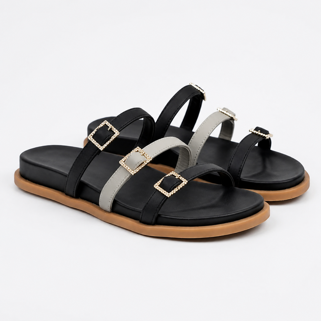 Sandalias Planas de Tres Tiras