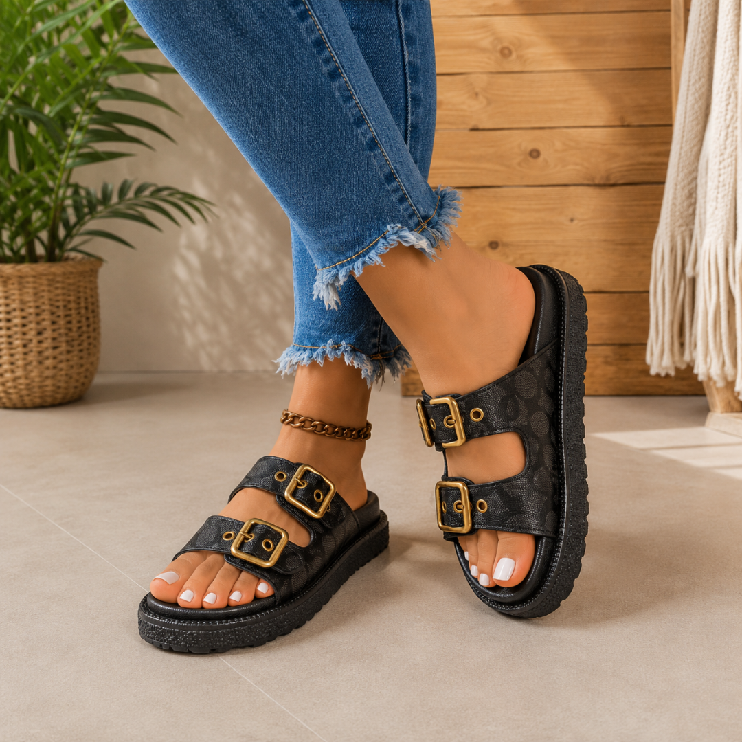 Sandalias de Plataforma con Doble Hebilla®