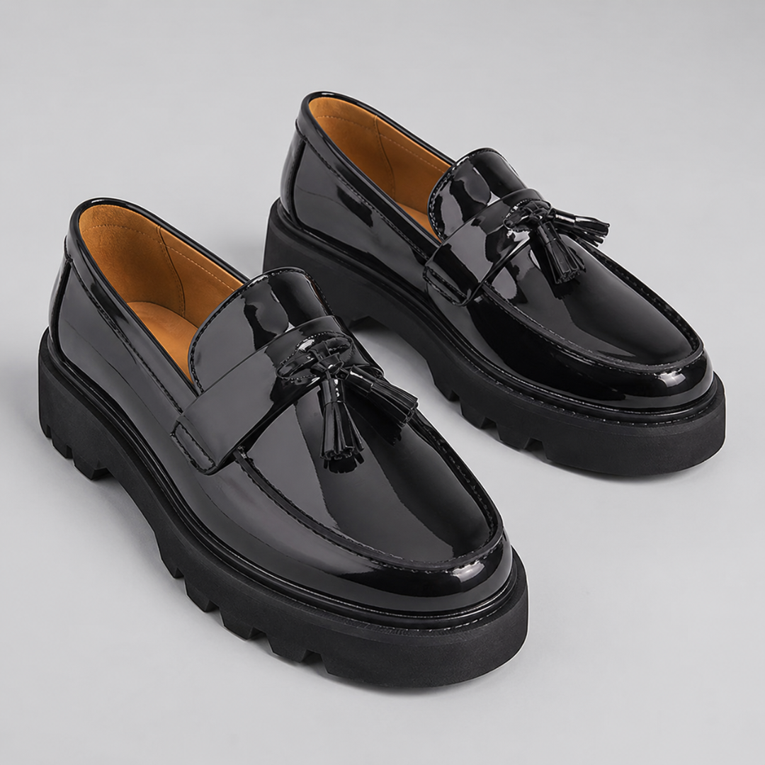 Mocasines de charol con borlas y suela Track®