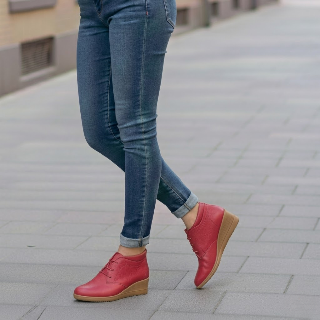 Botines Elena en Piel con Cuña