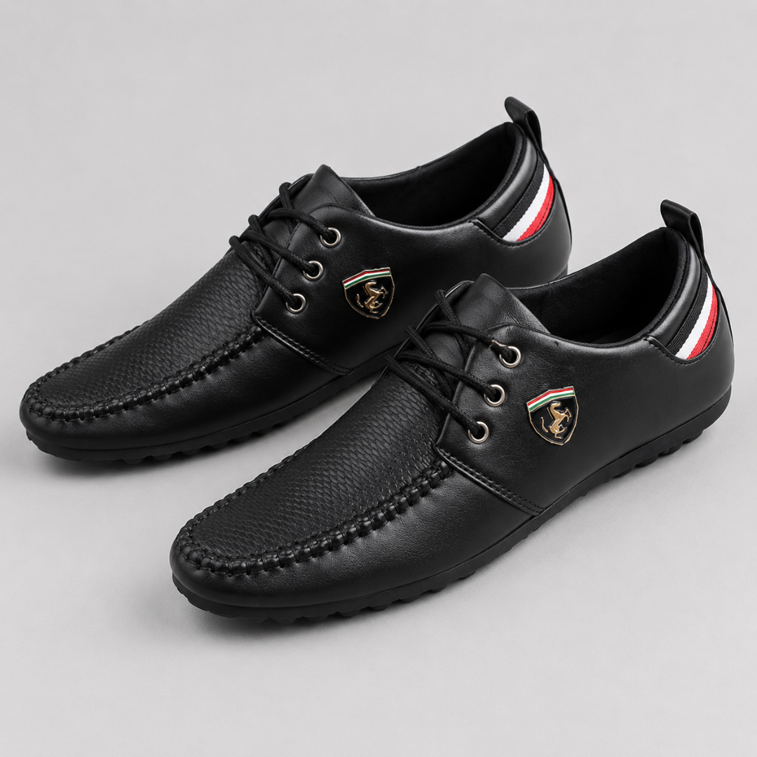 Zapatos Informales con Cordones y Costuras Visibles