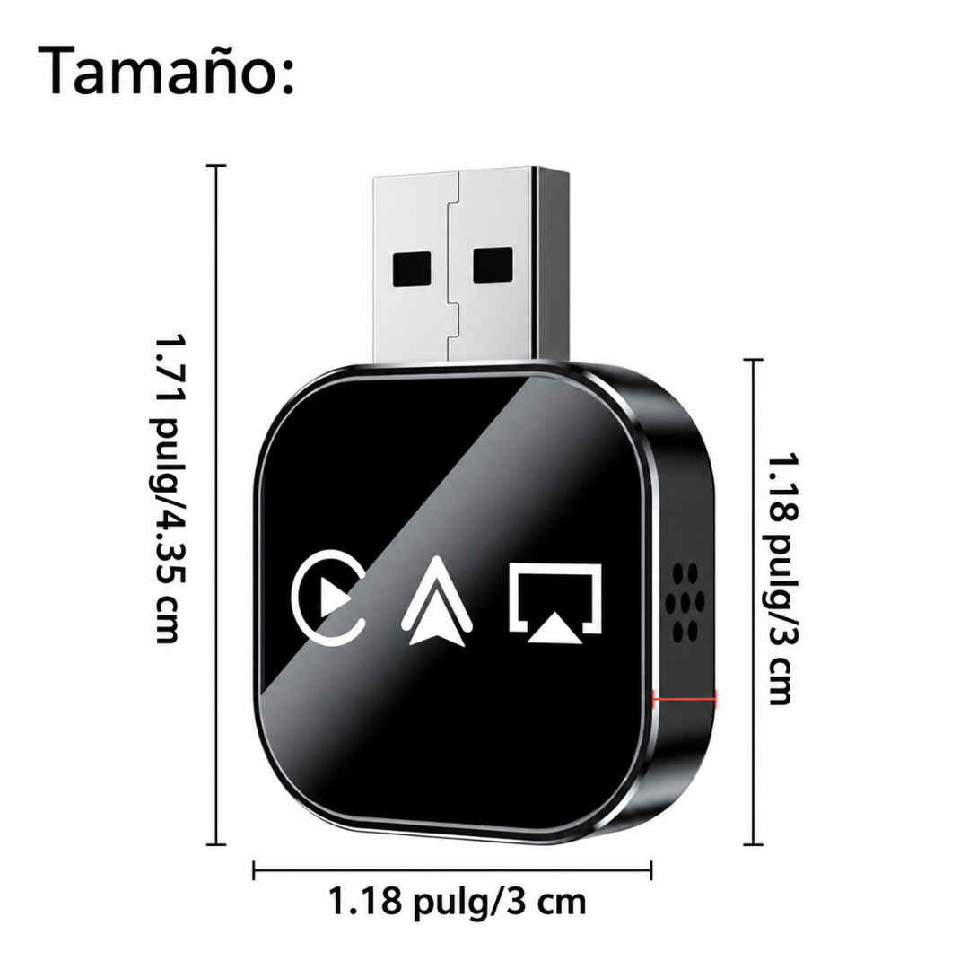 Adaptador Inalámbrico 4 en 1 para CarPlay y Android Auto®