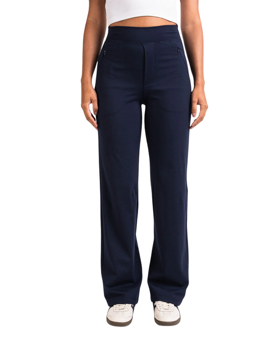 Pantalón de Corte Recto y Alta Elasticidad para Mujer