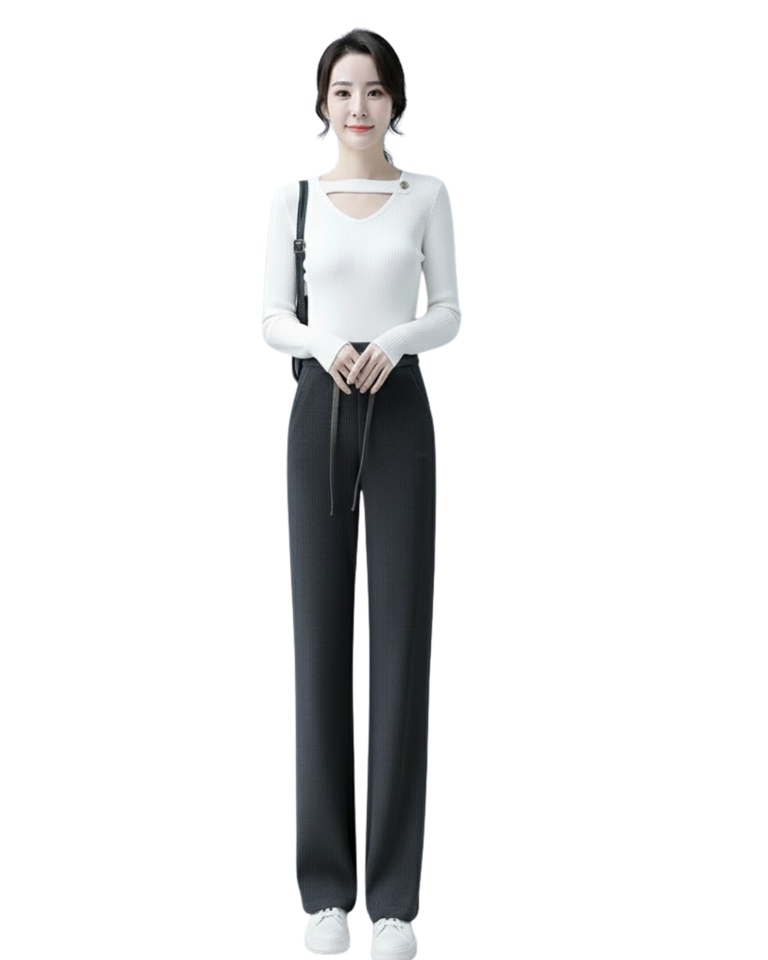 Pantalones anchos de terciopelo informales para mujer