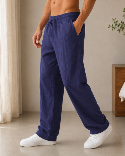 Pantalón de Lino con Cintura Elástica