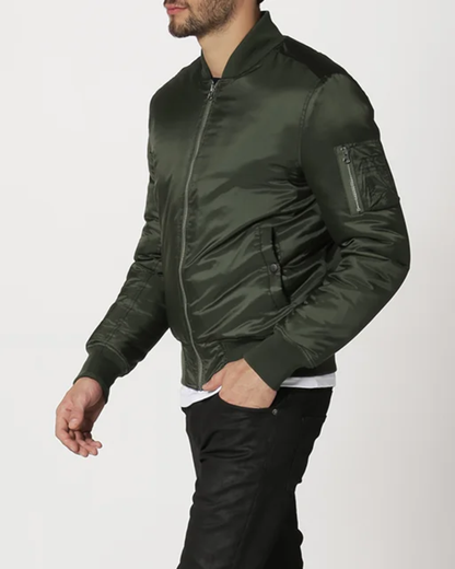 Chaqueta con Cuello Acanalado y Cierre de Cremallera para Hombre®