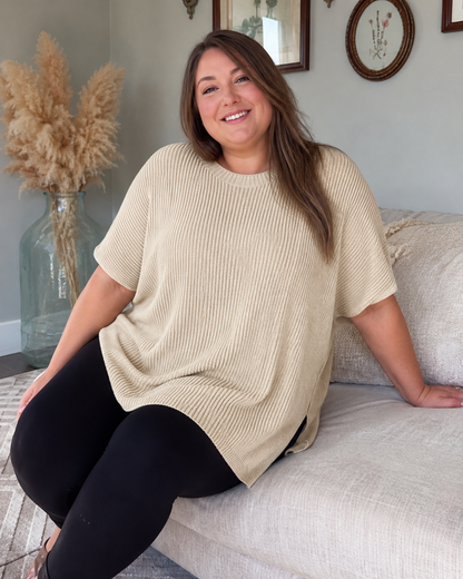 Blusa Oversize Acanalada de Caída Suave®