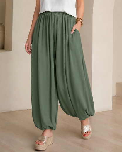 Pantalón Bombacho Fluido con Cintura Ajustable®
