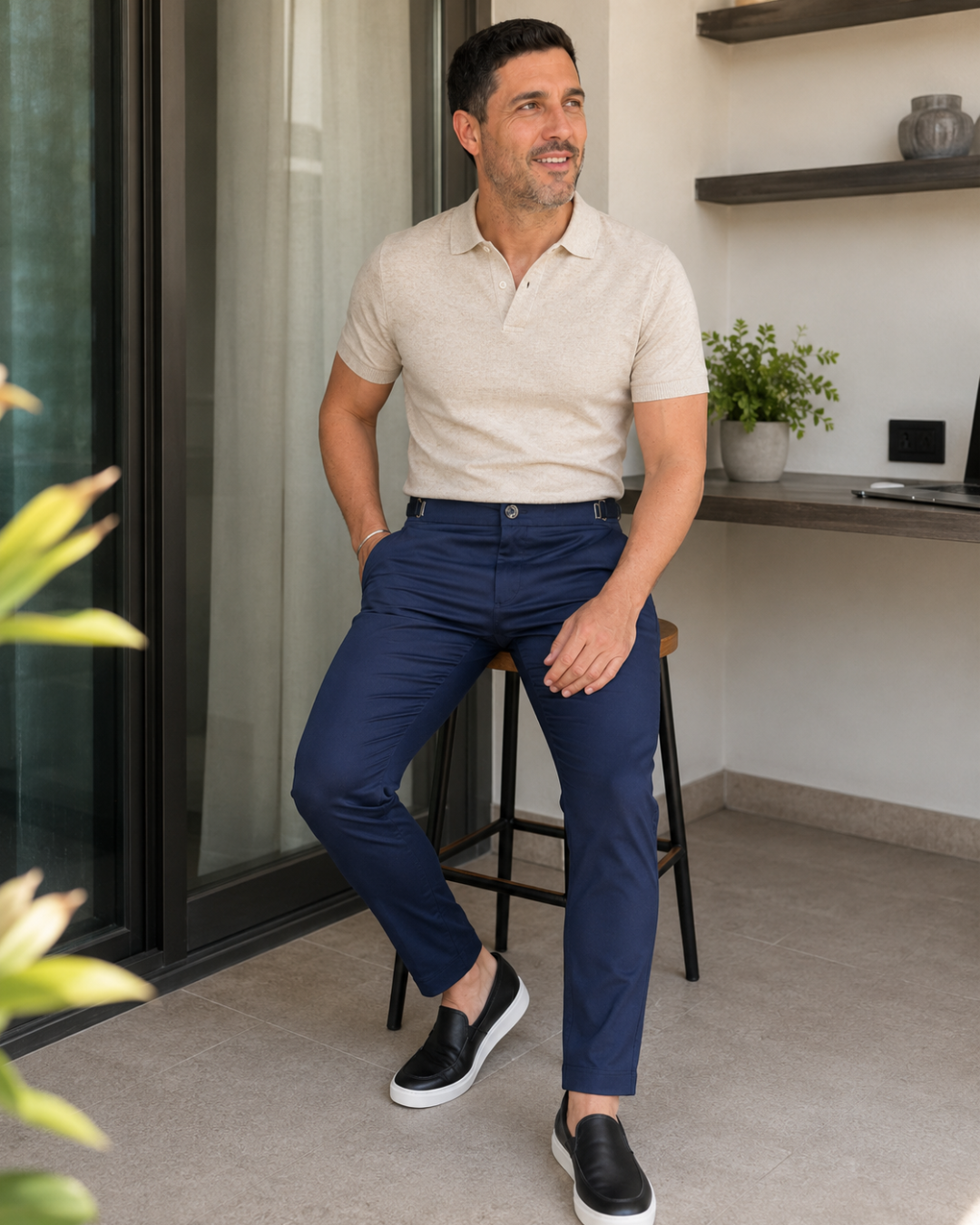 Pantalones formales elásticos para hombre