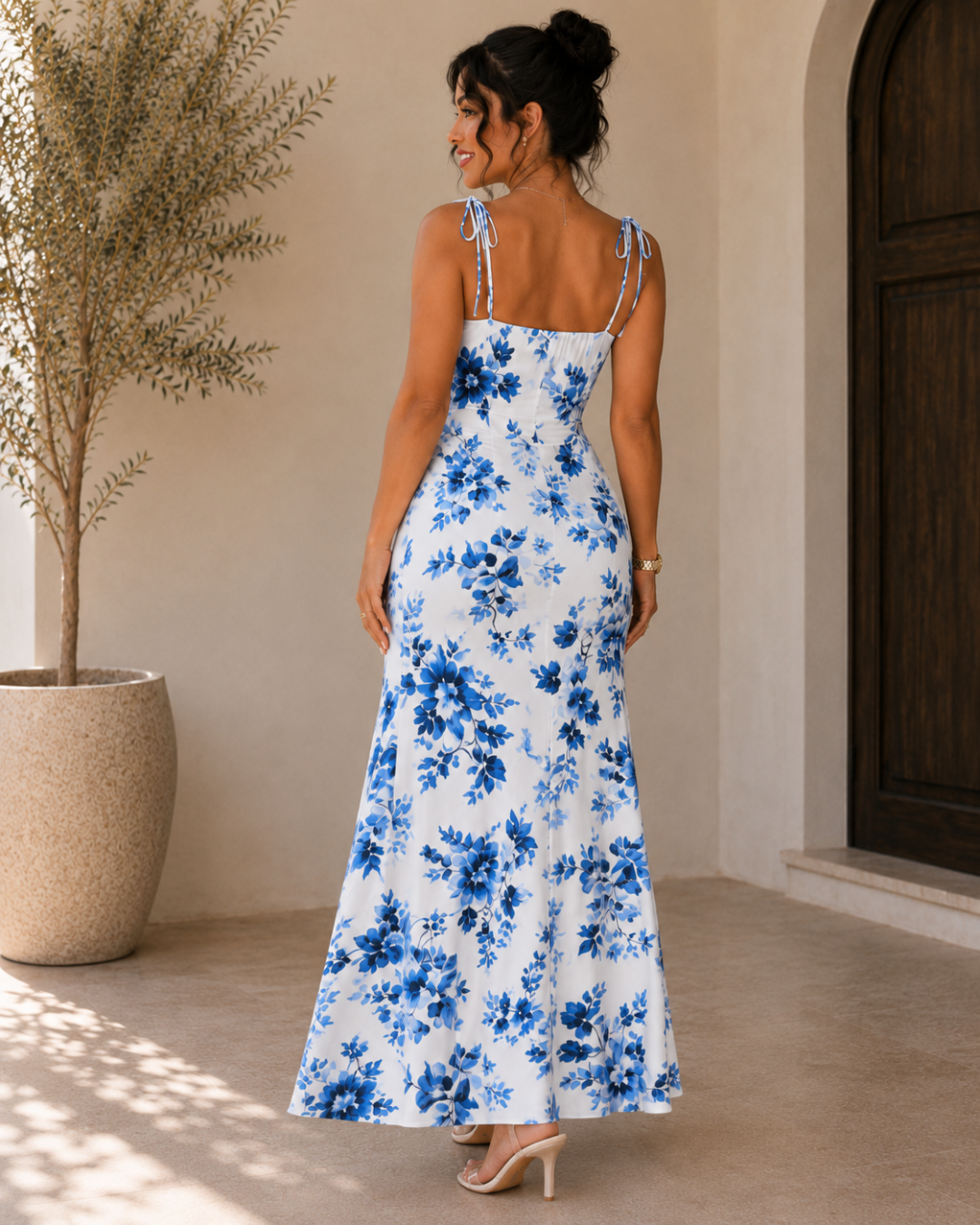 Vestido Largo Floral con Abertura Lateral
