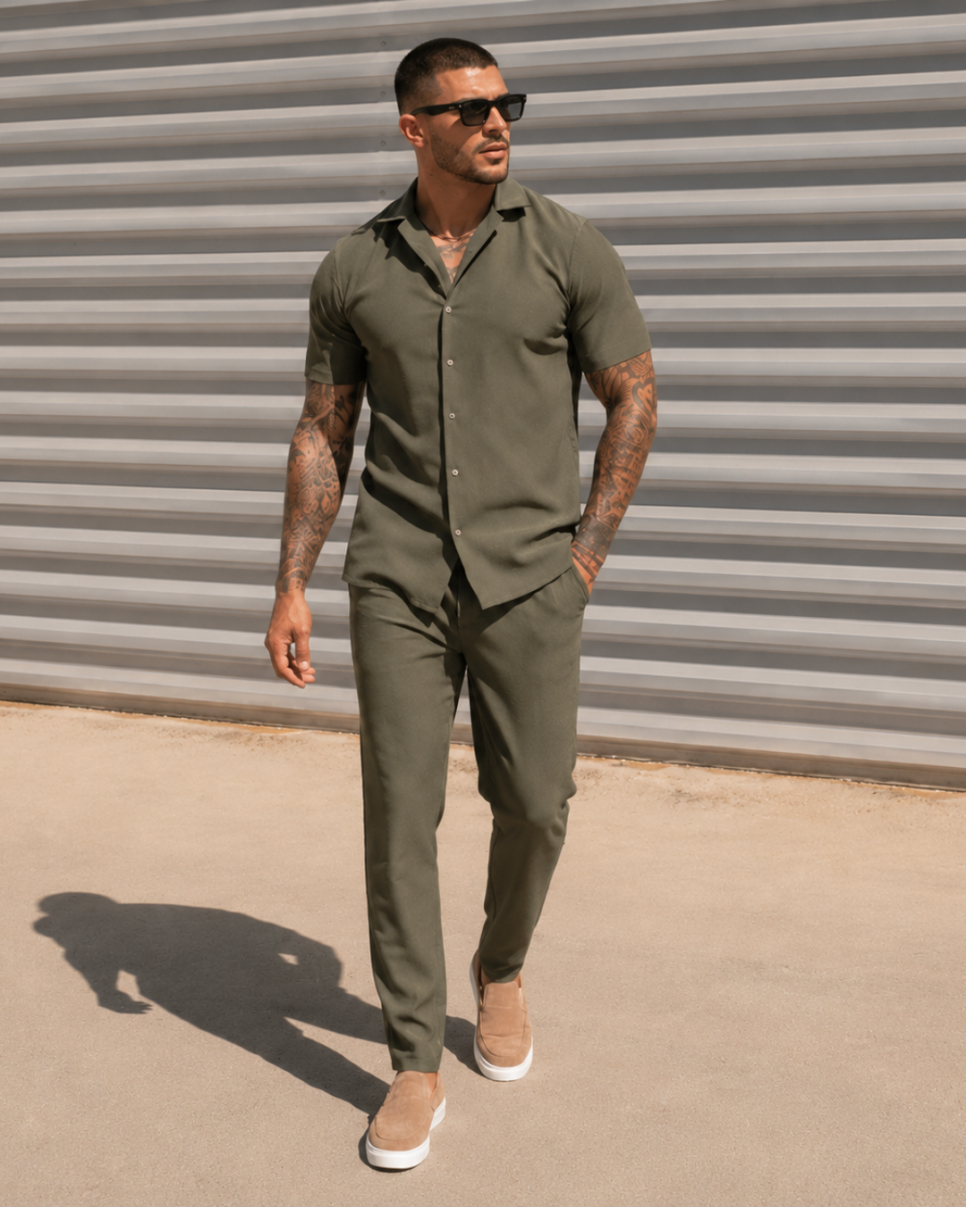 Conjunto Casual de Camiseta Manga Corta y Pantalón