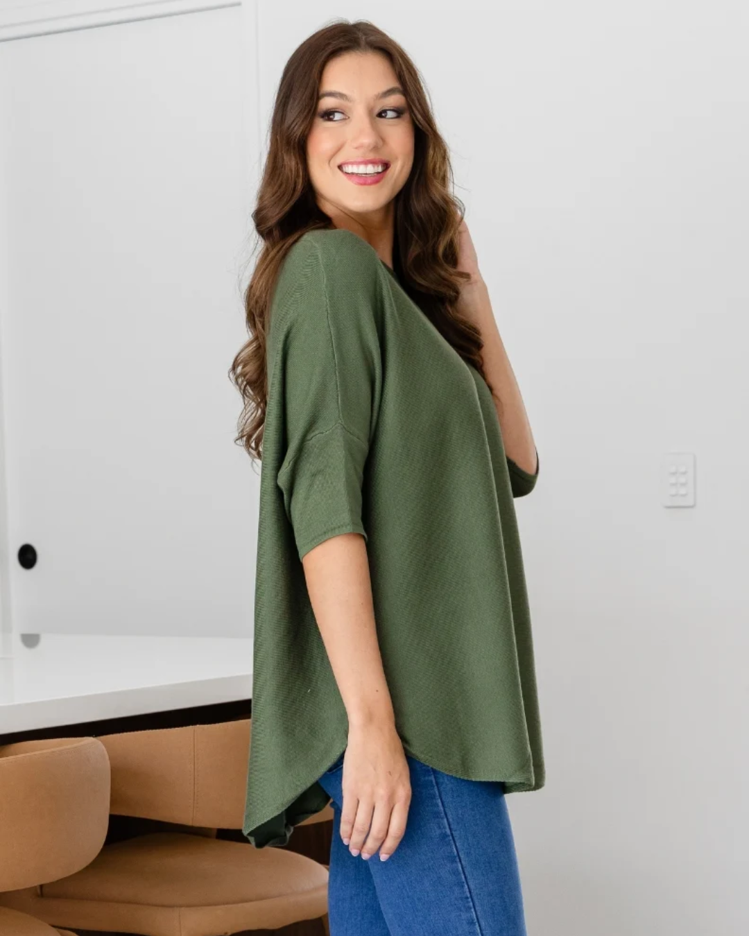 Jersey de Punto de Corte Fluido para Mujer