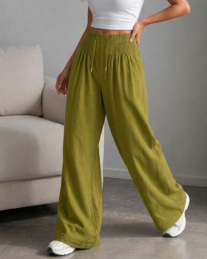 Pantalón Holgado de algodón y lino®