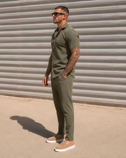 Conjunto Casual de Camiseta Manga Corta y Pantalón