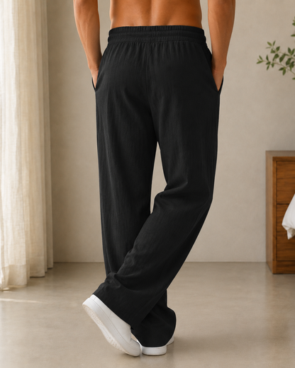Pantalón de Lino con Cintura Elástica