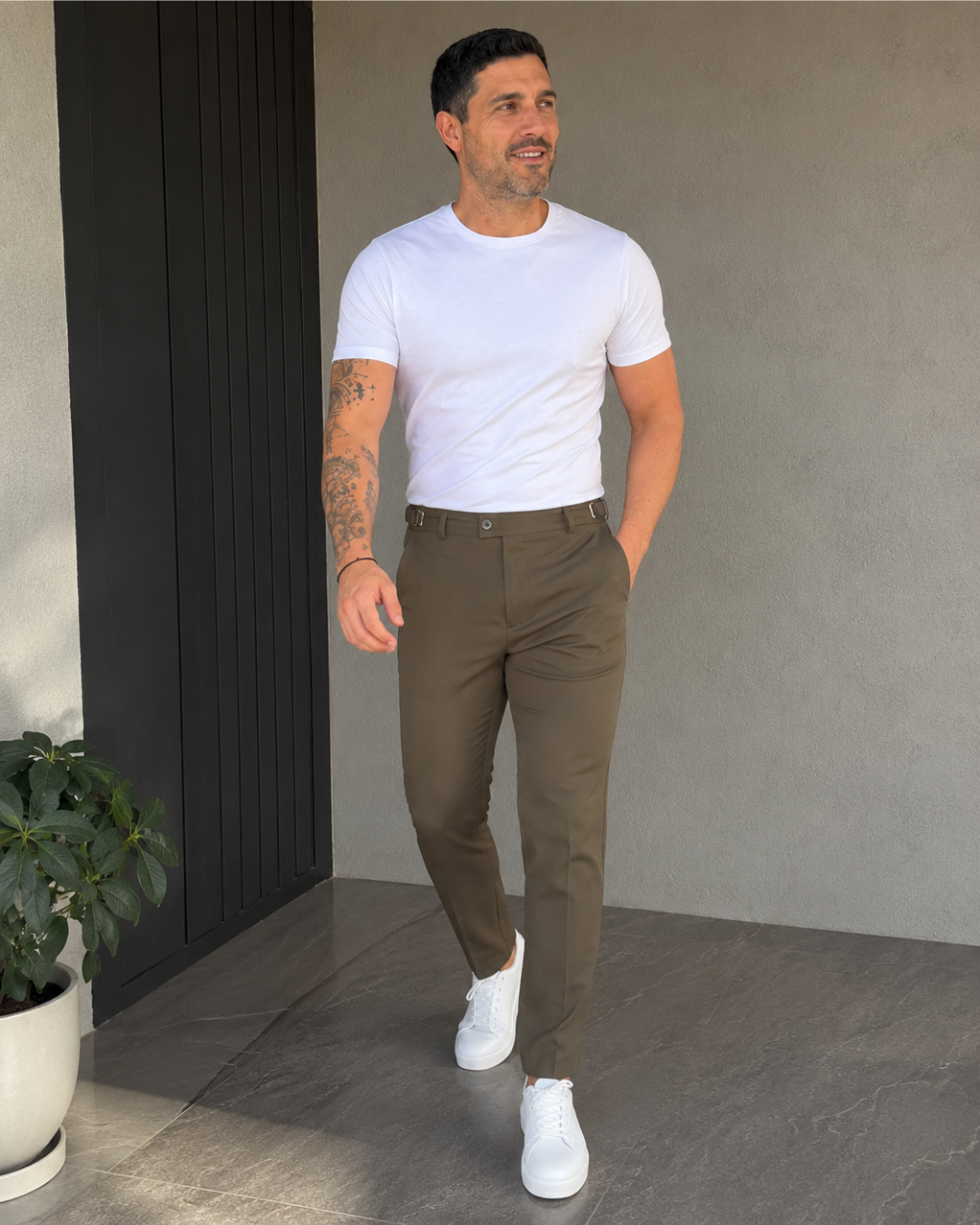 Pantalones formales elásticos para hombre