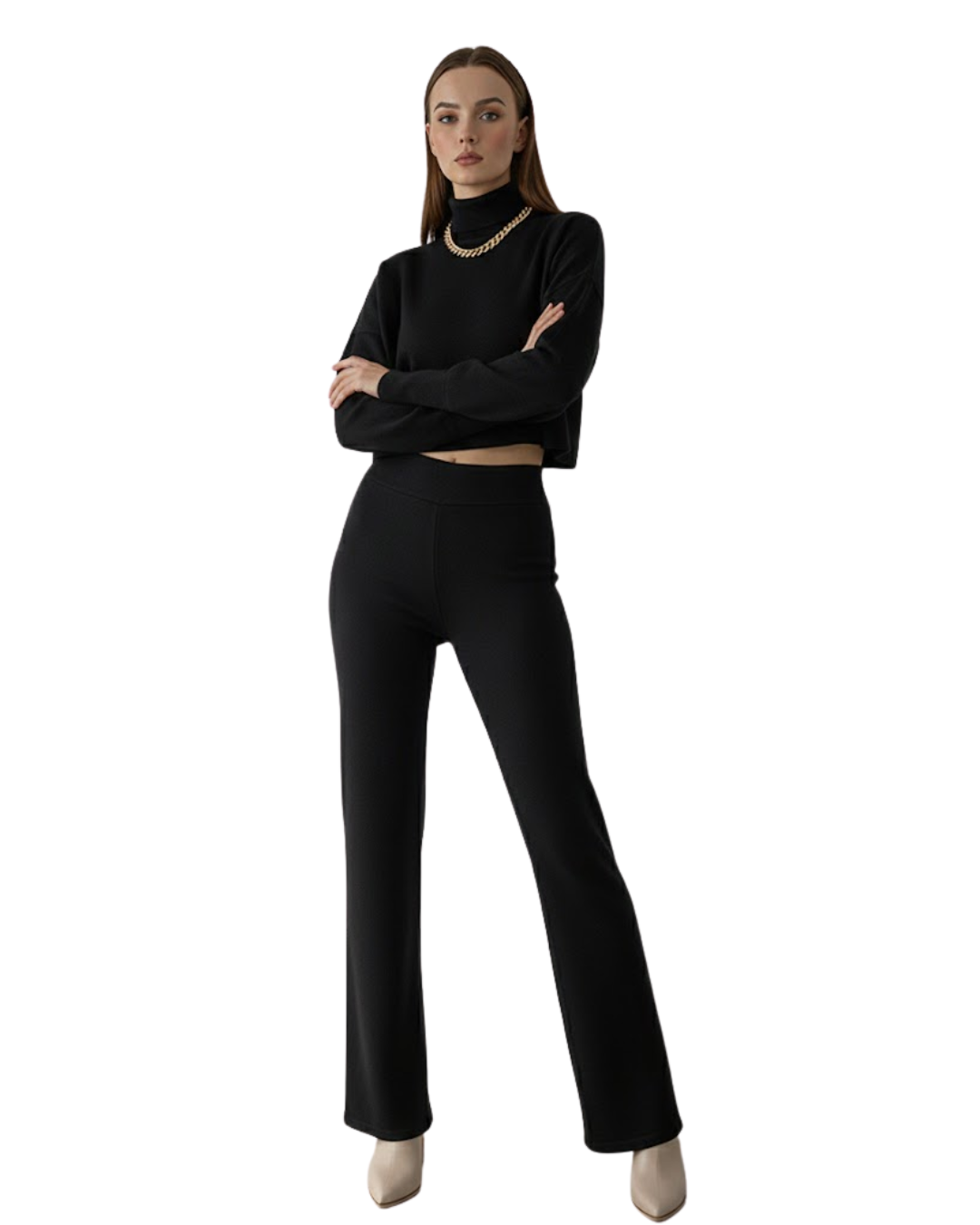 Conjunto de dos piezas de top de cuello alto para mujer®