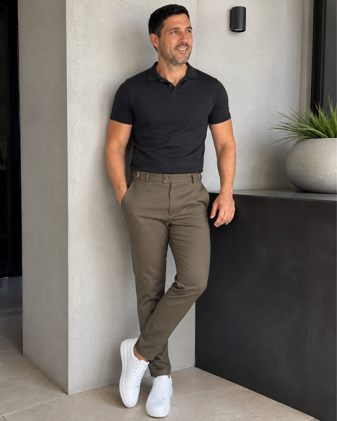 Pantalones formales elásticos para hombre