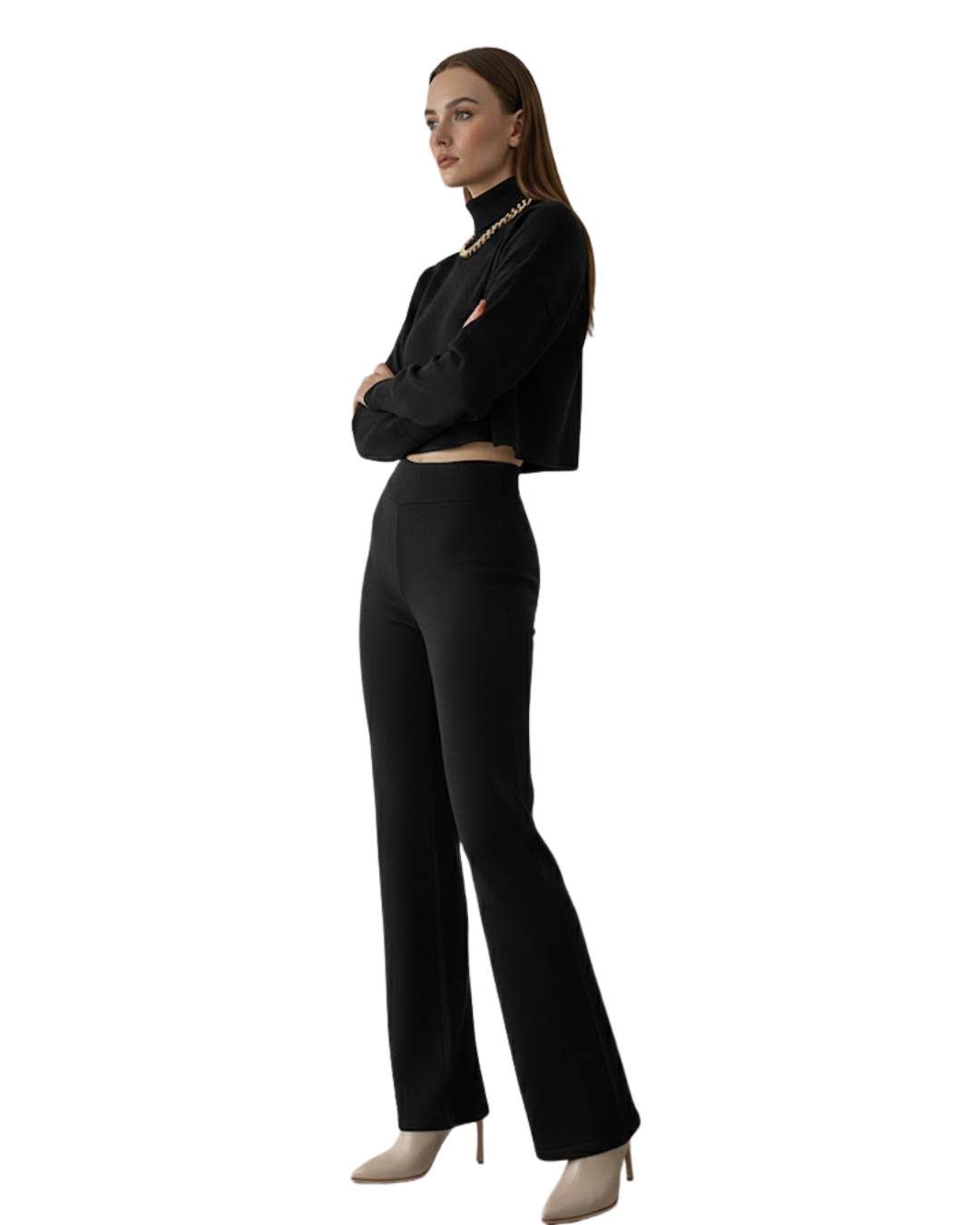 Conjunto de dos piezas de top de cuello alto para mujer®