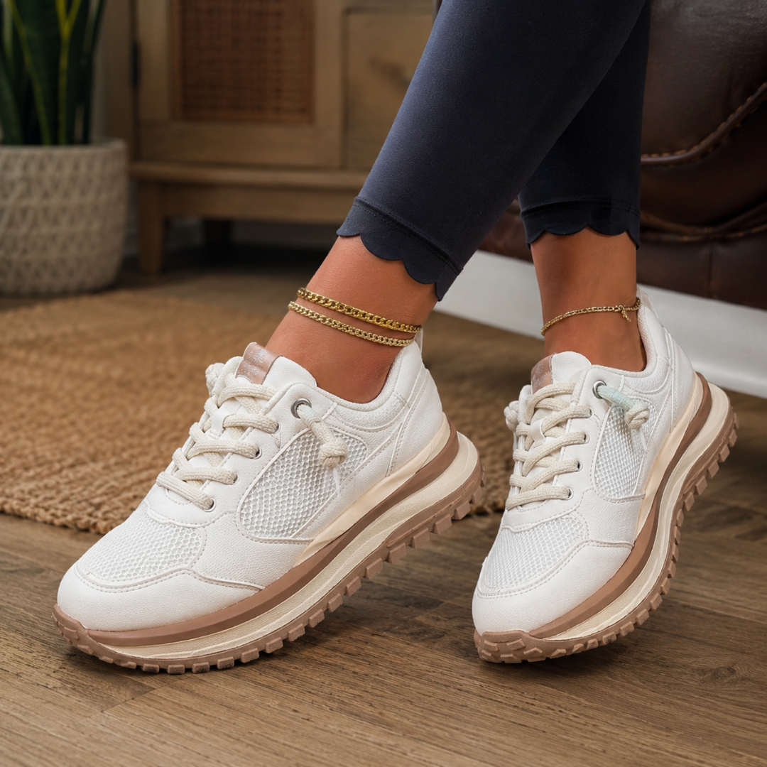 Zapatillas Casuales con Suela Elevada y Malla Transpirable