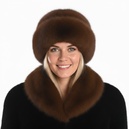 Gorro de Invierno en Piel Sintética de Lujo
