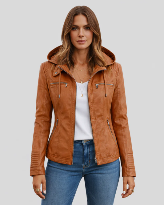 Chaqueta de Cuero de Alta Gama para Mujer
