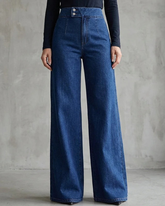 Jeans de Tiro Alto y Pernera Ancha