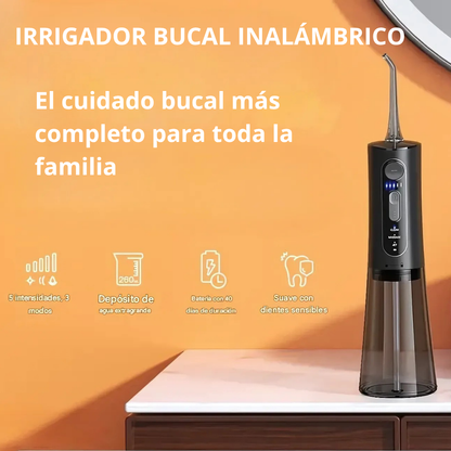Irrigador dental portátil e inalámbrico