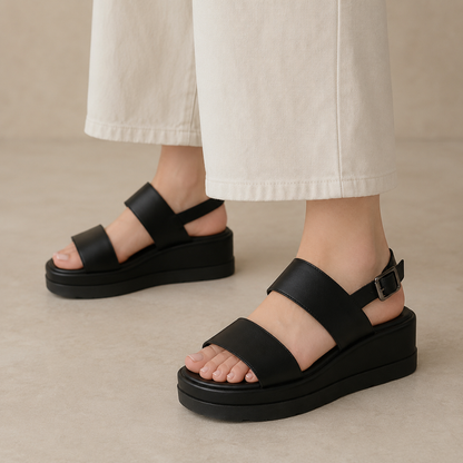 Sandalias de plataforma con doble tira