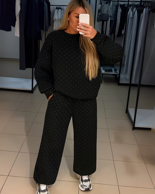 Conjunto Estructurado con un Toque de Glamour Brillante Para Mujer