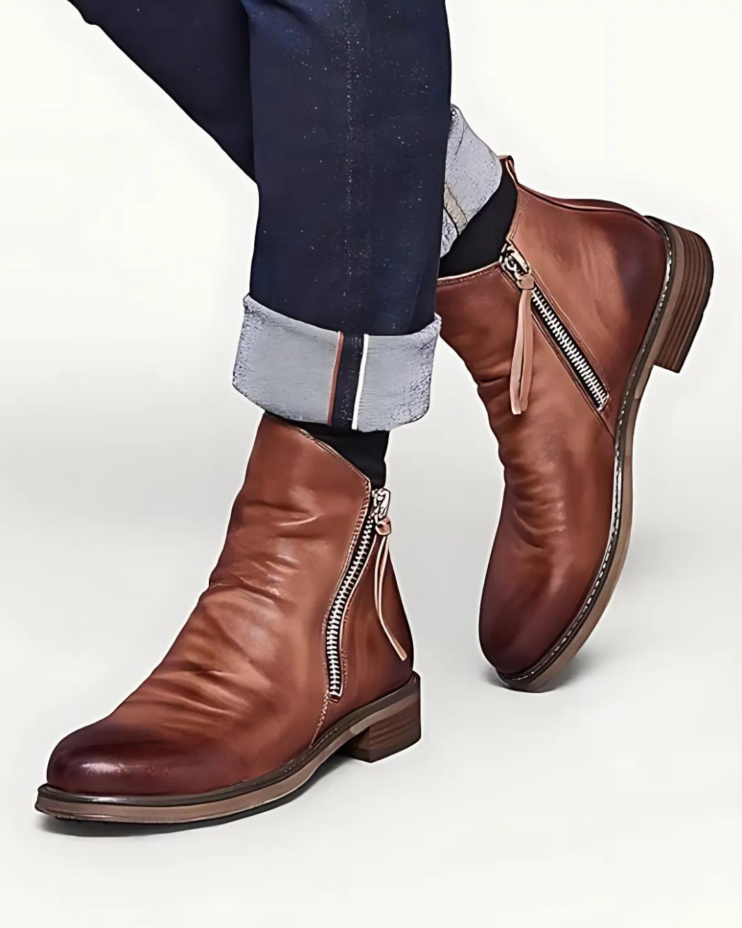 Botines Vintage con Cremallera para Hombre®