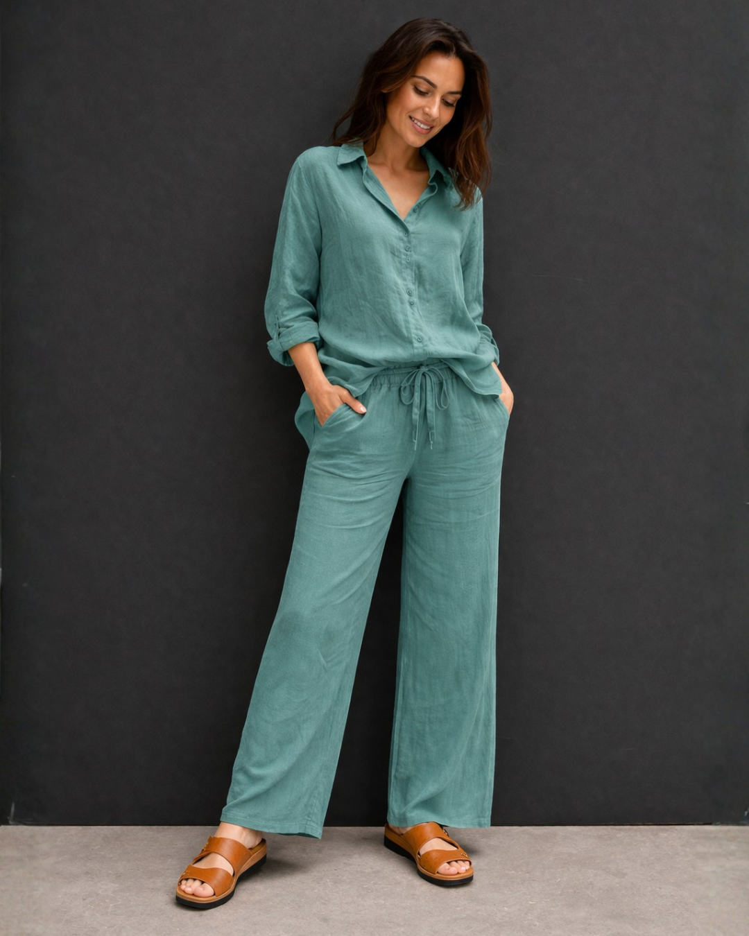 Conjunto Martina de Camisa y Pantalón Holgado®