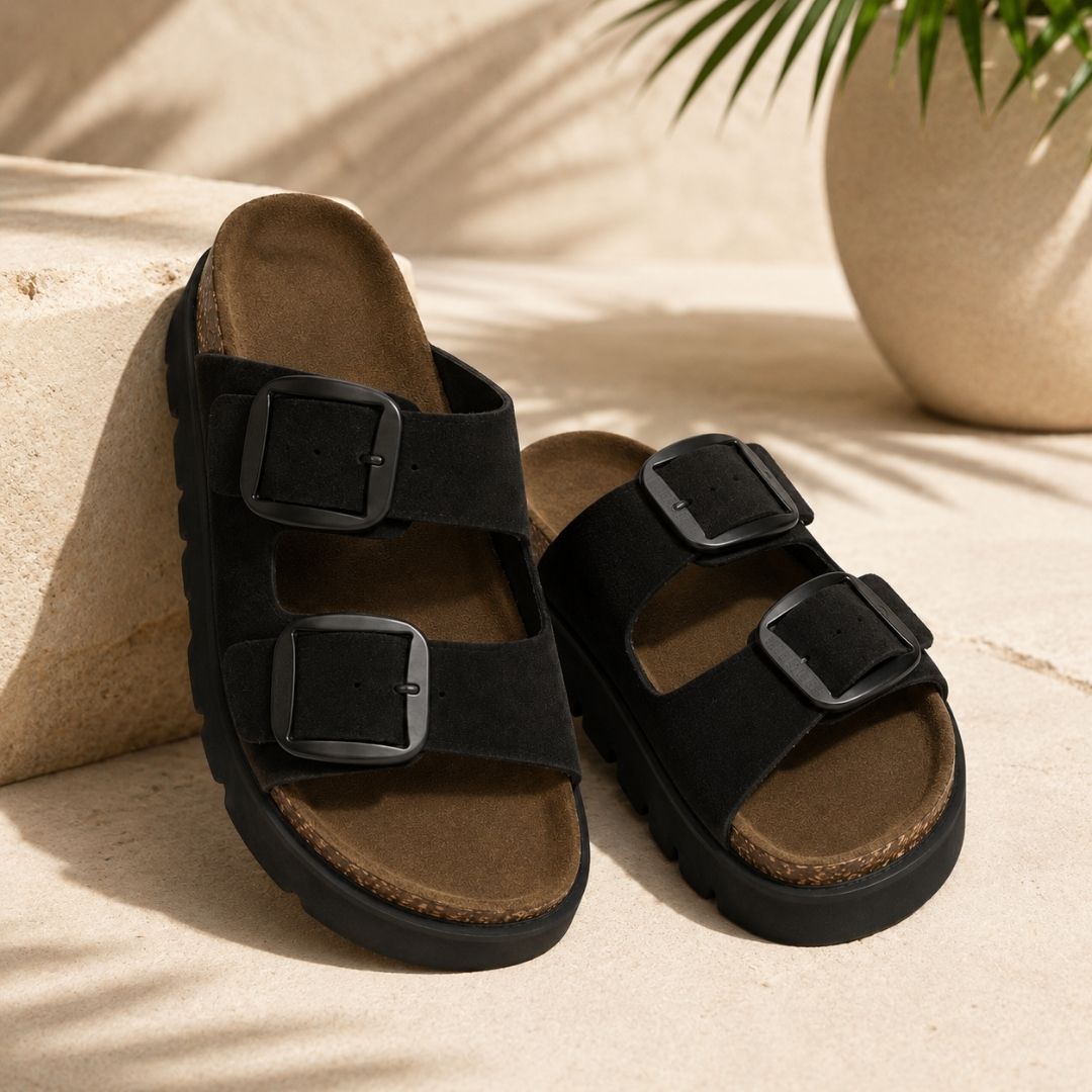 Sandalias de Plataforma con Hebillas Ajustables