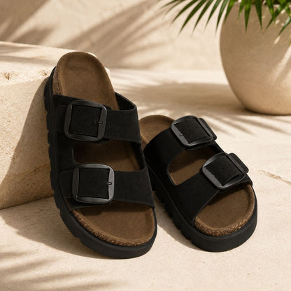 Sandalias de Plataforma con Hebillas Ajustables