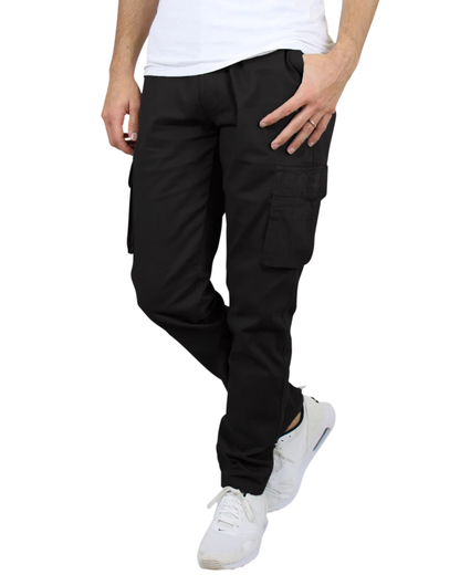 Pantalones cargo de algodón elástico para hombre