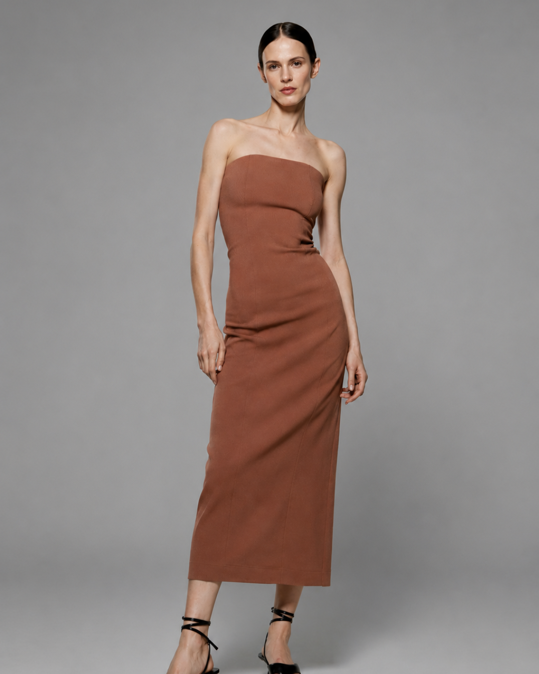 Vestido Midi Acanalado