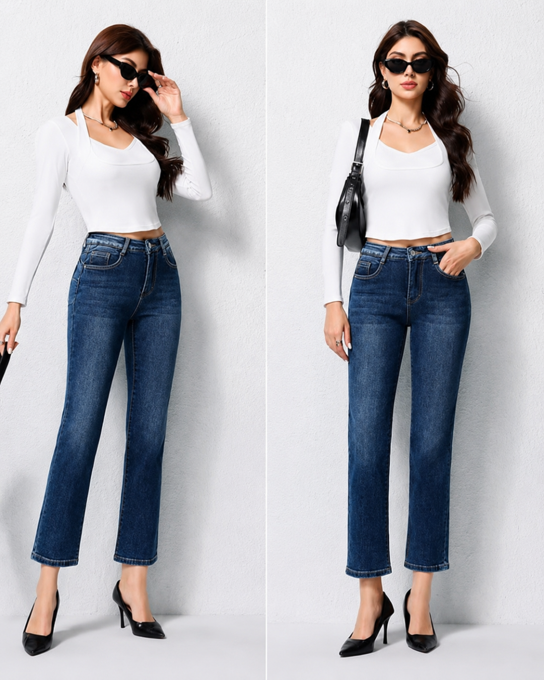Pantalón recto con faja integrada y efecto moldeador