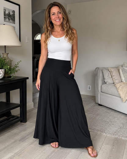 Falda Pantalón Fluido con Pernera Ancha