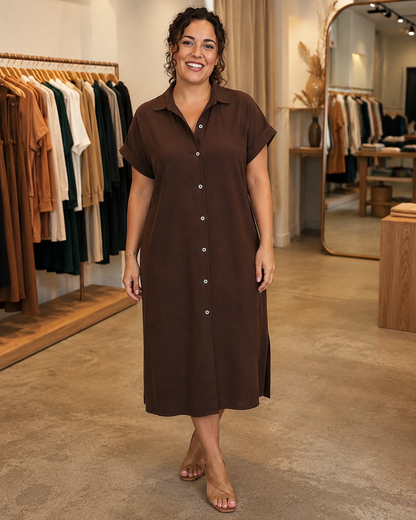Vestido Camisero Midi de Corte Fluido®