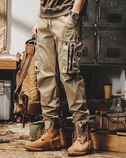 Pantalón Cargo con Múltiples Bolsillos Para Hombre