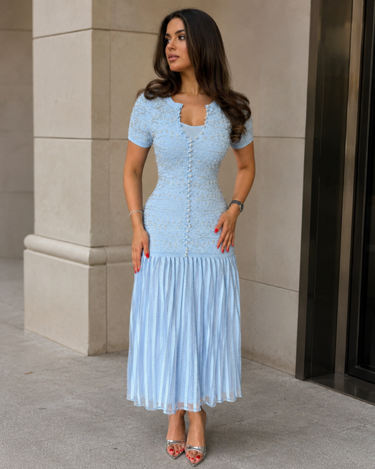 Vestido Midi con Detalles Aplicados®
