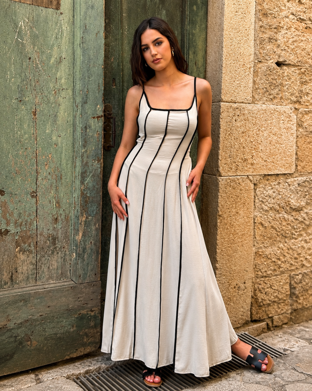 Vestido Largo con Tirantes Finos