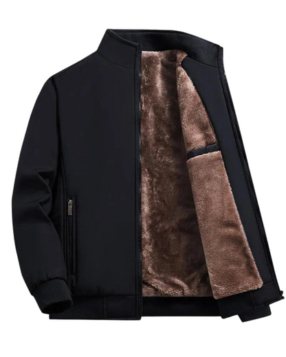 Chaqueta de Lana para Hombre con Forro Térmico y Cremallera