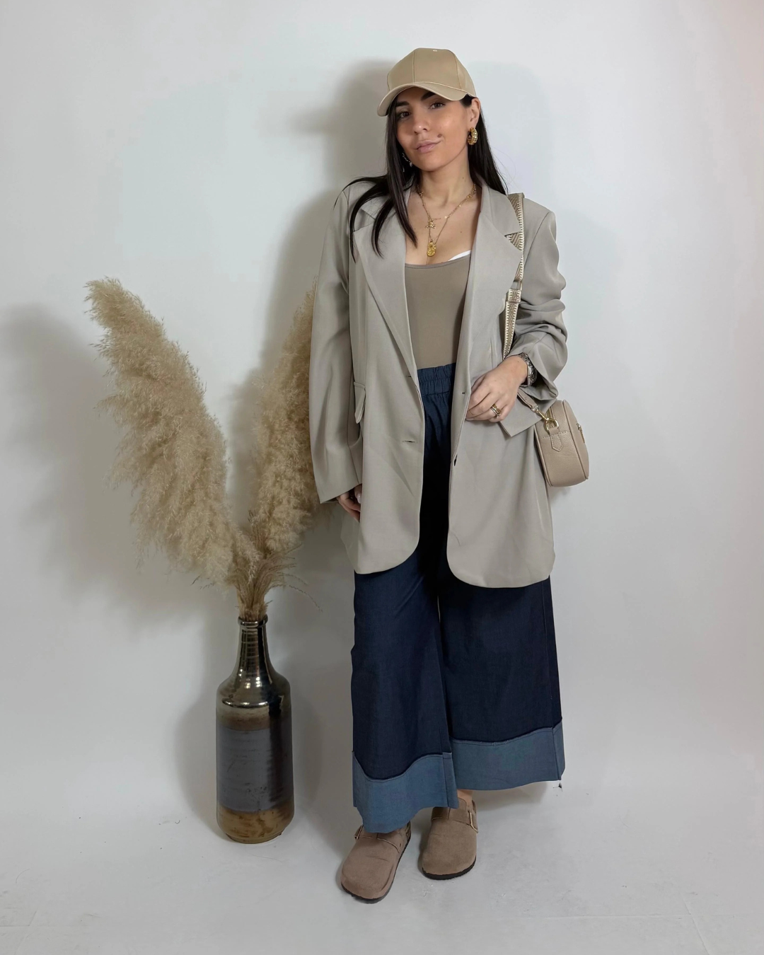 Pantalón Culotte Efecto Denim
