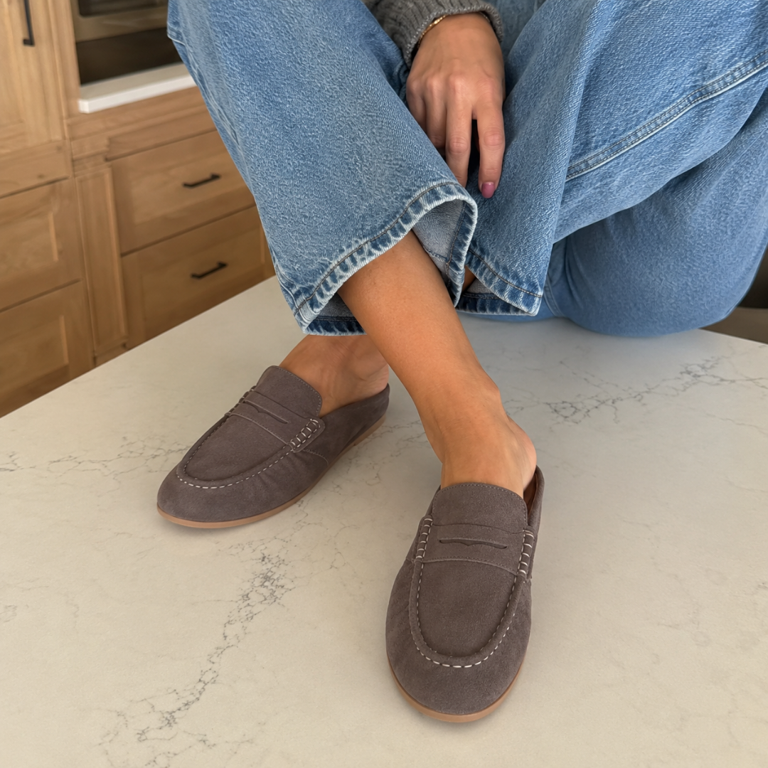 Mocasines Mule Efecto Ante con Calce Fácil®