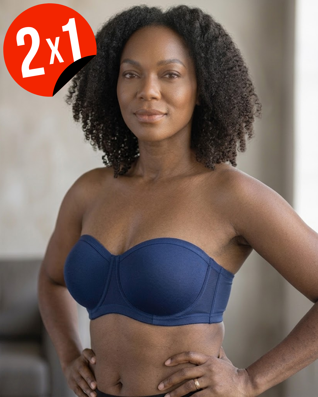 Sujetador Bandeau Sin Tirantes con Copas Moldeadas y Banda Ancha (OFERTA 2X1)®